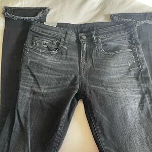 R13 Charcoal Straight Leg Jeans